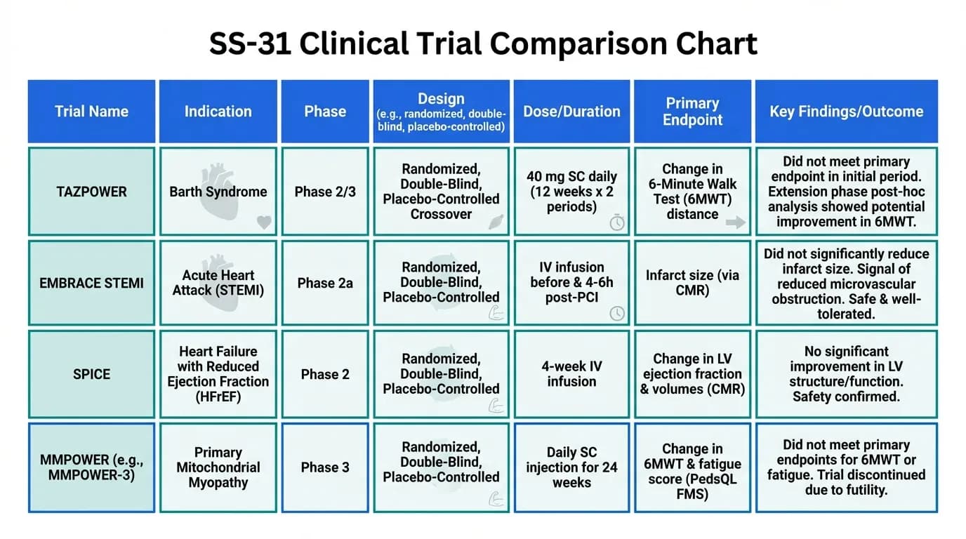 Data visualization for SS-31 (Elamipretide) Research Review: Clinical Trials, Anti-Aging Data, and Regulatory Status